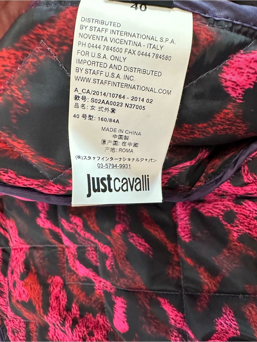 Just Cavalli Purple Quilted Belted Long Puffer Coat - Picture 8 of 12